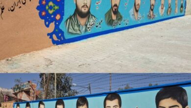 رونمایی از تمثال هشت شهید خانواده رضایی در لامرد فارس