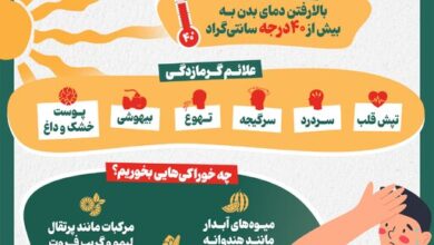 اینفوگرافیک/ با این خوراکی‌ها، از گرمازدگی در امان بمانید
