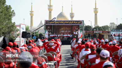 آیین بدرقه ناوگان امدادی و درمانی جمعیت هلال‌احمر – اربعین ۱۴۰۴